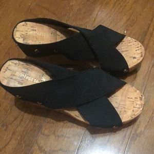black summer wedge sandals